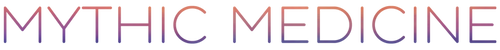 Colorful 'MYTHIC MEDICINE' logo on a white background